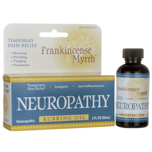 Frankincense & Myrrh, Neuropathy Pain Relief Rubbing Oil, 2oz