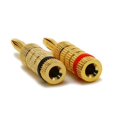 4 Pair, 8pcs Closed Screw Speaker Wire Banana Plugs Audio Gold