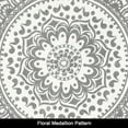 thumbnail image 6 of MJIAexp 4ft Mandala Boho Round Rug Circle Rug Non-Slip Machine Washable Area Rug Soft Bedroom Rug Throw Rug Vintage Carpet for Living Room Kitchen Dorm Coffee Table White Gray, 6 of 8
