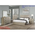 thumbnail image 1 of Light Tan Hue Finish Chic Design 3pc Queen Size Bed Set Bedroom Furniture 2x Nightstands Wooden Headboard Footboard, 1 of 5