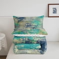 thumbnail image 3 of YST Watercolor Navy Teal Comforter Set,Modern Abstract Bedding Set for Kids Teens Bedroom,Ombre Gradient Reversible Quilt Set,Contemporary Aesthetic Down Comforter (Navy Teal,Full Size), 3 of 6