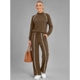 thumbnail image 2 of Rosvigor 2 Piece Sets Women Outfits Sweatsuit Mock Neck Sweatshirts Straight Leg Sweatpants for Travel Workout Lounge, 2 of 8