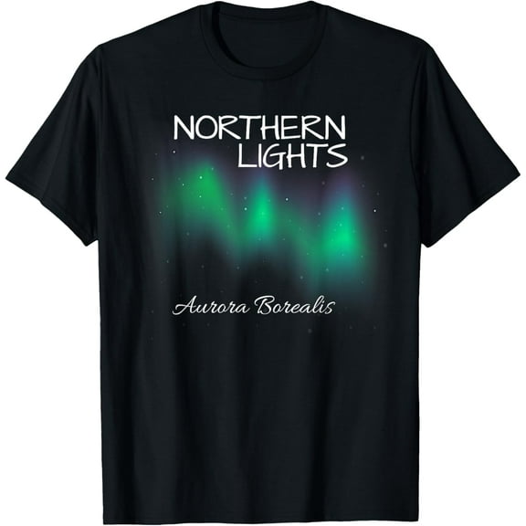 t-shirt Northern Lights- Aurora Borealis T Shirt mens,black,women,funny,journey,Crew Neck, Short Sleeve,custom clothing patterns.gift