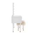 thumbnail image 4 of Linon Alick Geo Texture Lighted Vanity & Fluffy Stool Gold Accents in White Wood, 4 of 16