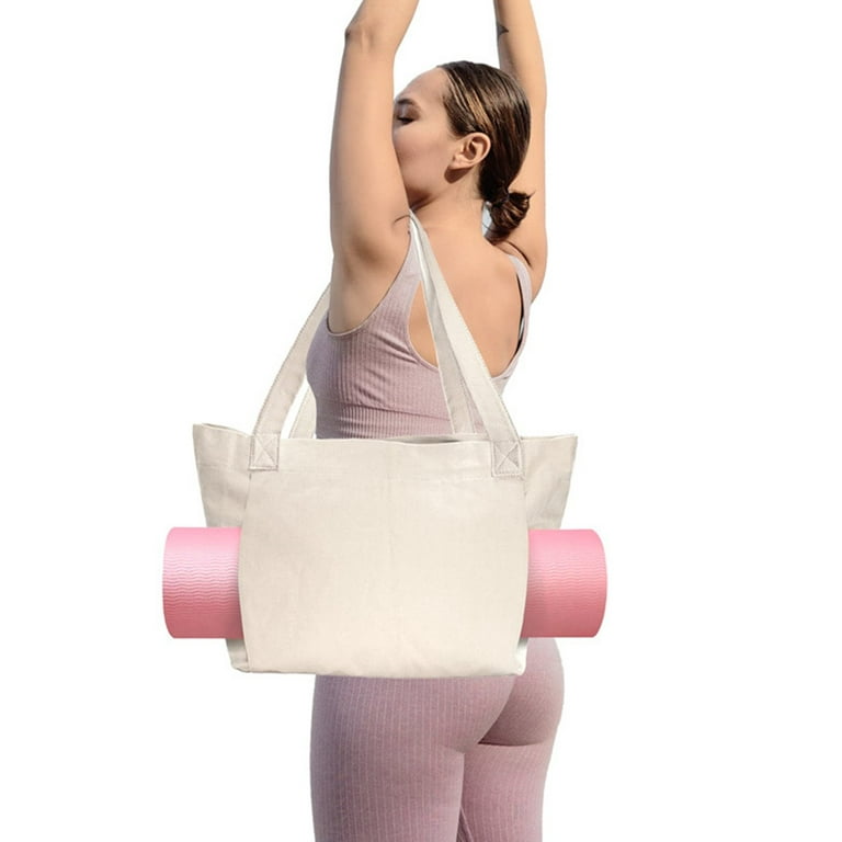 Yoga Mat Bag Large Yoga Bags And Carriers Yoga Accessories Bag Cotton  Canvas Bags Shoulder Bag For Thick Mats Home Textile Storage Khaki 