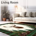 thumbnail image 2 of ODIKA 4'x6' Machine Washable Non-Slip Area Rug, Vintage Deer with Elegant Forest Motifs High Traffic Rug, Beige, 60612, 2 of 7