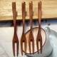 thumbnail image 2 of Tenedor de fruta, cubiertos de madera, mini palillos para comida, tenedores para degustación de pasteles, estilo japonés, para bebés y niños, 2 piezas, 2 of 6