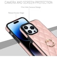 thumbnail image 4 of for iPhone 14 Pro Max Case Stand, Kickstand Mental Ring Elegant Luxury Leather for iPhone 14 Pro Max Case, Full Body Protection iPhone 14 Pro Max Case for Girls Women -Pink, 4 of 14