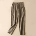 thumbnail image 2 of VEKDONE Womens Linen Long Pants Coffee XL, 2 of 5