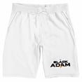 thumbnail image 6 of Black Adam Text Logo Men's White Sleep Pajama Shorts-Large, 6 of 7
