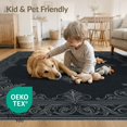 thumbnail image 4 of ODIKA 6'x9' Washable Area Rug Non-Slip, Easy Care, Goth Moth Academia Vintage Scroll Border Traction Boho Gothic Refined Structured for Family Room, Living Mater Bedroom, 4 of 7