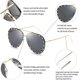 thumbnail image 4 of Ubiuo Studded Sunglasses For Women Fashion Studded Aviator Sunglasses Metal Frame Uv 400, 4 of 4