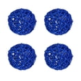 thumbnail image 1 of Unique Bargains 4 Pcs Wicker Rattan Balls 3.9 Inch Rattan Decorative Balls for Vase Fillers Craft Home Decor Deep Blue, 1 of 5