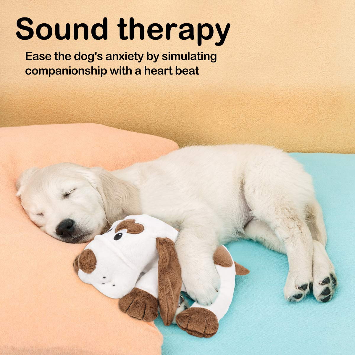 Moropaky Puppy Heartbeat Toy for Anxiety Relief Dog Behavioral aid Toy for  Puppies Sleep Aid Separation Anxiety Soother Cuddle, Brown