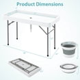 thumbnail image 3 of Costway 4 Foot Ice Cooler Folding Table Outdoor Portable Ice Bin Table with Large Sink, 3 of 10
