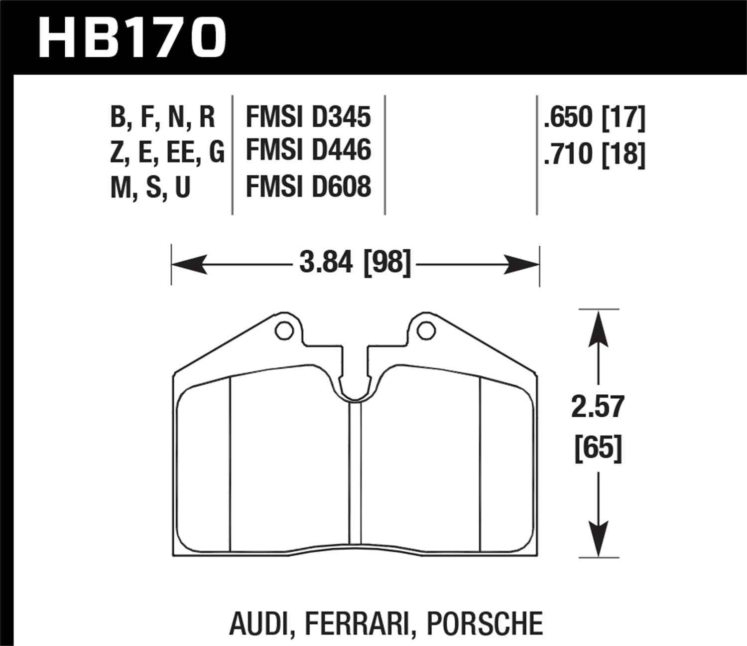 Hawk Performance HB170N.650 HP Plus Disc Brake Pad