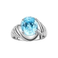 thumbnail image 1 of *RYLOS Bague Solitaire Classique en Topaze Bleue - Pierre de Naissance de Décembre*, 1 of 7