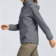 thumbnail image 4 of Dwellite Women Rain Jacket with Hood Lightweight Windbreaker Athletic Running Top Zip Up Outdoor Coat 2026 Light Gray S, 4 of 6