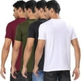 thumbnail image 6 of London Hills Solid Men Round Neck Half Sleeve Tshirt | Cotton Blend Multicolor T-Shirts - Pack of 4, 6 of 7