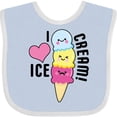 thumbnail image 3 of Inktastic I Love Ice Cream with Cute Ice Cream Cone Boys or Girls Baby Bib, 3 of 4