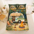 thumbnail image 5 of Catabedysis Happy Camping Bed Sheets For Girls,Cute Floral Camper Print Full Size Sheets,Multicolor,4pcs,1 Flat Sheet, 1 Fitted Sheet and 2 Pillowcases, 5 of 6