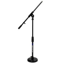 Rockville Kick Drum/Guitar Amp Mic Stand, Steel Round Base Fixed Boom Rubber Pad