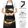 thumbnail image 6 of Honeii Golden Lips Modern Sculpture Print Waterproof Apron, Adjustable Kitchen Apron with Pockets,for Gardening, Dishwashing, Meat Processing, Car Washing, and Pet Grooming, 6 of 8