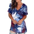 thumbnail image 1 of Birdeem T-Shirts à Col Rond pour Femmes à Imprimé, Manches Courtes, T-Shirt Blouse, Hauts Amples, 1 of 1
