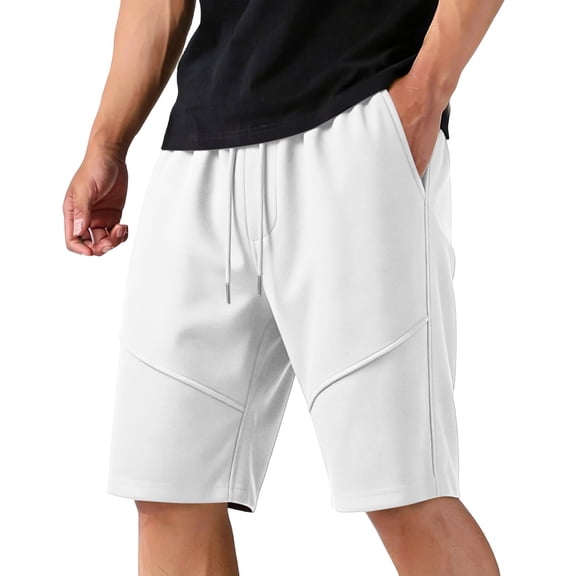 Shorts for Men Summer Casual 9 Inch Sweat Shorts Loose Running Shorts Drawstring Workout Shorts Pockets