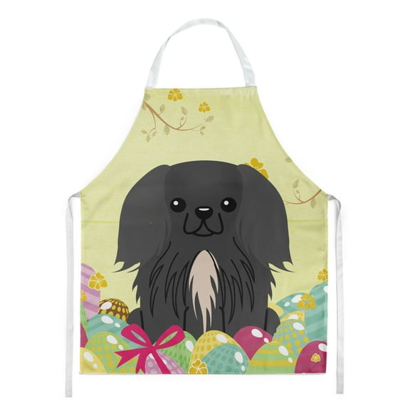 Carolines Treasures BB6107APRON Easter Eggs Pekingese Black Apron Large multicolor
