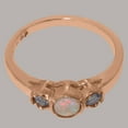 thumbnail image 5 of LBG British Made 18k Rose Gold Natural Opal & Tanzanite Womens Anniversary Ring - 33 size options - Size 7.75, 5 of 6