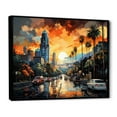 thumbnail image 2 of Designart "Los Angeles Pop Art painting II" Cityscapes Floater Framed Canvas Art Print, 2 of 7