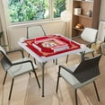 thumbnail image 4 of YYAo 35 Inch 4 Player Game Card Folding Mahjong Table with Cup Holders-Red, 4 of 10