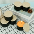thumbnail image 5 of Jokapy 3" Black Tabletop Metal Candle Holder with Wood Lid, Set of 12, 5 of 11