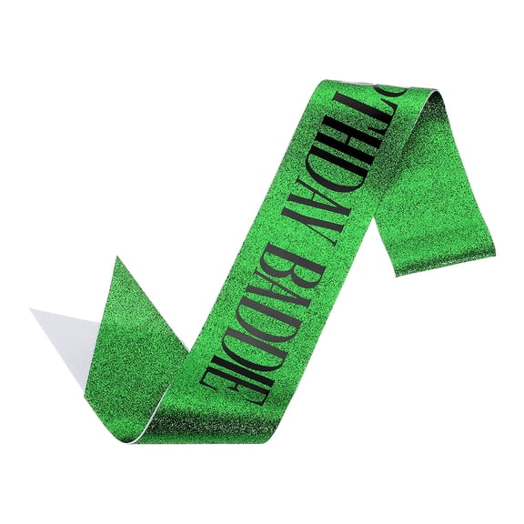 Uxcell Birthday Baddie Sash with Pin Black Lettering Party Favors Supplies Decorations Accessories for Women Costume Gifts Sweet Birth Day, Green
