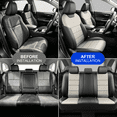thumbnail image 6 of Fit for Toyota Corolla Cross 2022-2026 Car Seat Protector,5-Seat Full Set Faux Leather Seat Covers,Horizontal Panel Design,Airbag Compatible,Stretch Fit,Non-Slip,Gray, 6 of 11