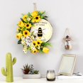 thumbnail image 2 of de terre artificiales para puerta delantera, Floral para boda, decoración de fondo de pared para interiores y exteriores Baoblaze Corona de Girasoles, 2 of 7