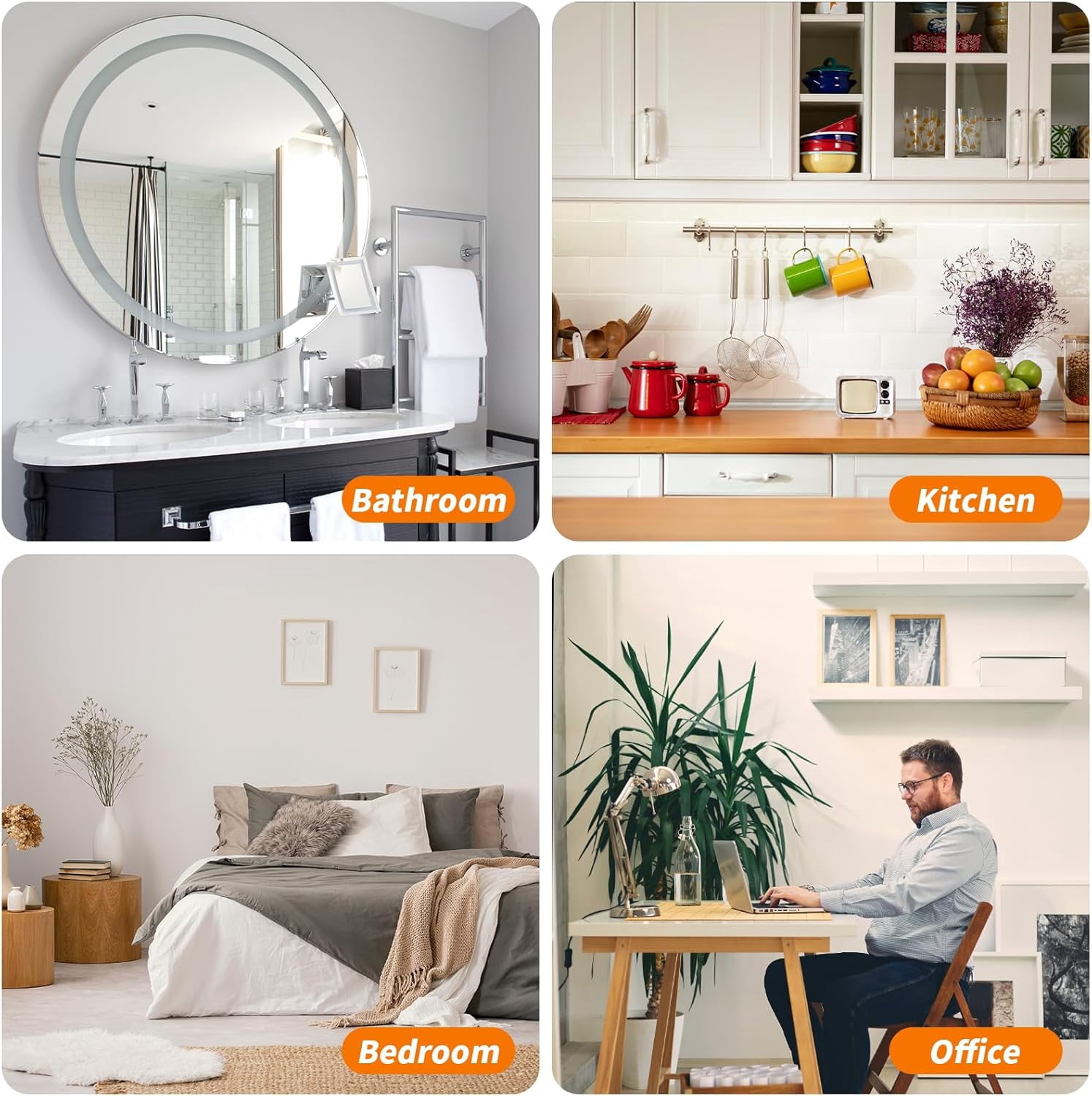 Picture Hangers Without Nails, Adhesive Wall Hooks for Kitchen, Bathroom, Home and Office