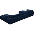 thumbnail image 4 of Meridian Furniture Cozy Navy Velvet Overstuffed Modular Sectional, 4 of 8