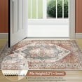thumbnail image 3 of 9'x12' Washable Area Rugs for Living Room,Traditional Vintage Thin Rugs,Non-Slip Persian Carpet,Orange-Brown, 3 of 5