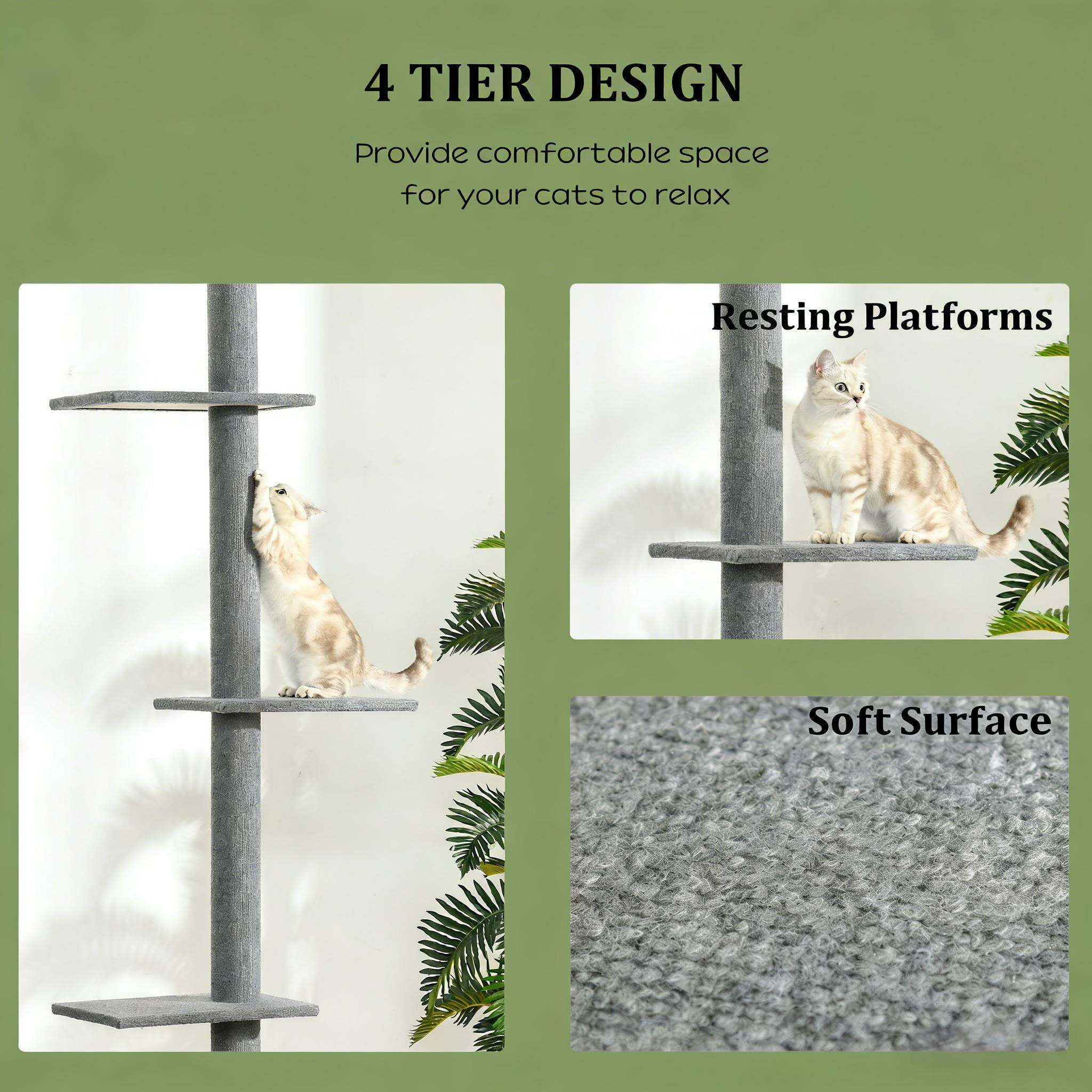 Cat Condo, Tall Cat Tree,Cat Tree Activity Center, Grey Cat Tree,Particle Board Cat Tower, Pet Supplies Trees & Condos