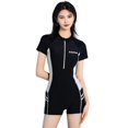 thumbnail image 1 of Women Short Sleeve Swimsuit Zip Bathing Suit Summer Athletic Swimming Suits S, 1 of 8