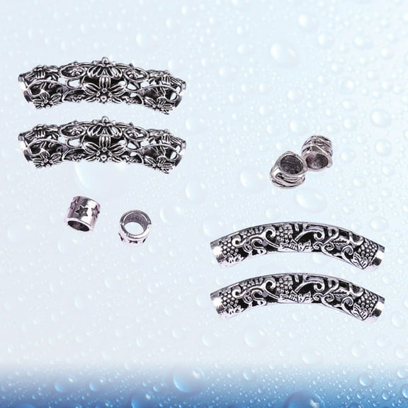 MLINS 8Pcs Braiding Beads Decorative Dreadlocks Hair Cuffs Hair Accessory Hair Beads