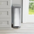 thumbnail image 5 of 12 Gallon 45L Slim Stainless Steel Trash Can Soft Close Lid Step On Pedal Odor Protection Waste Bin, 5 of 8