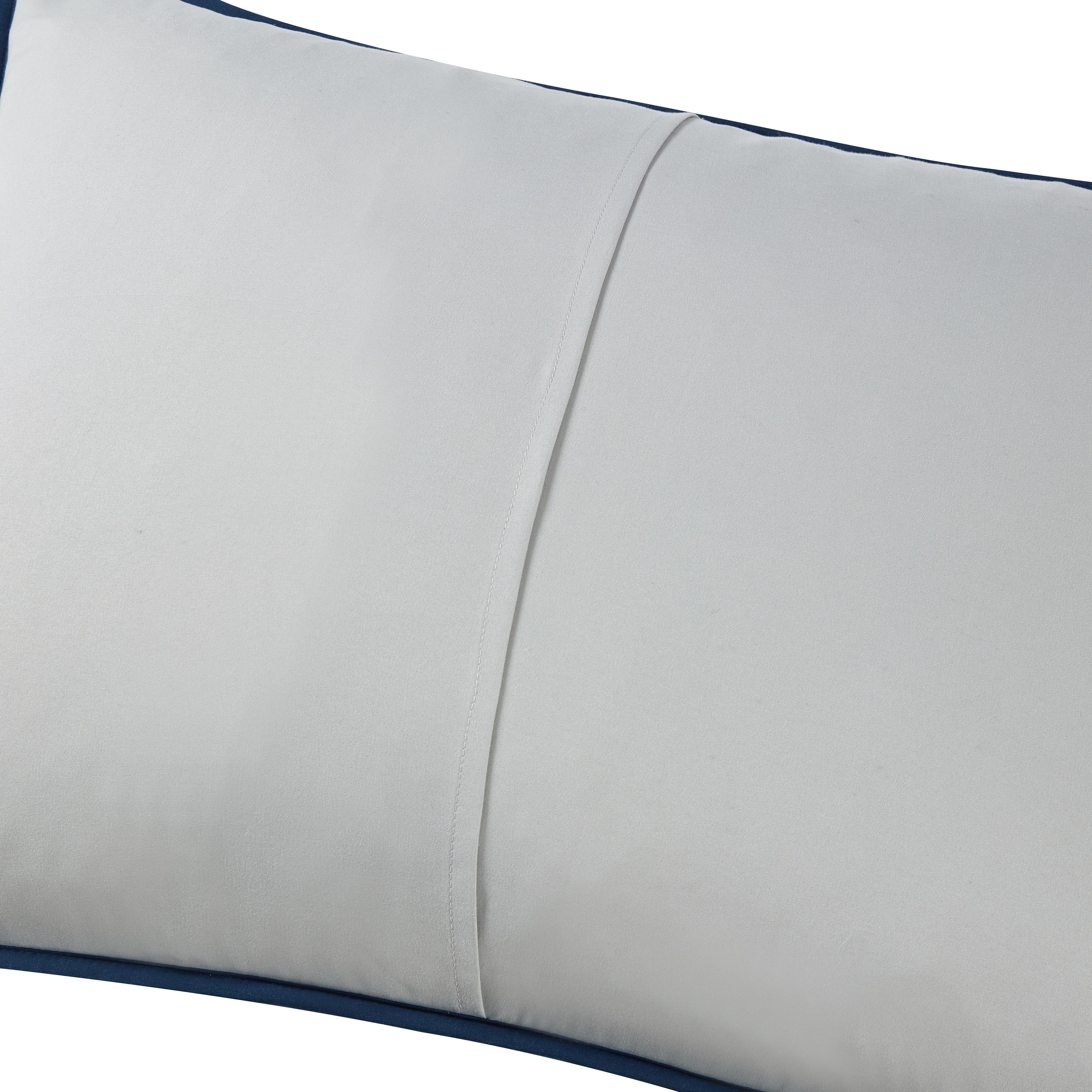 VCNY Home Embroidered 3-Piece Blue Pick Stitch Microfiber Quilt Set, King
