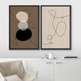 thumbnail image 3 of IDEA4WALL Framed Canvas Print Wall Art Brown and Black Transparent Circle and Line Collage Abstract Shapes Modern Boho Relax/Calm for Living Room, Bedroom, Office - 24"x36"x2 Black, 3 of 5