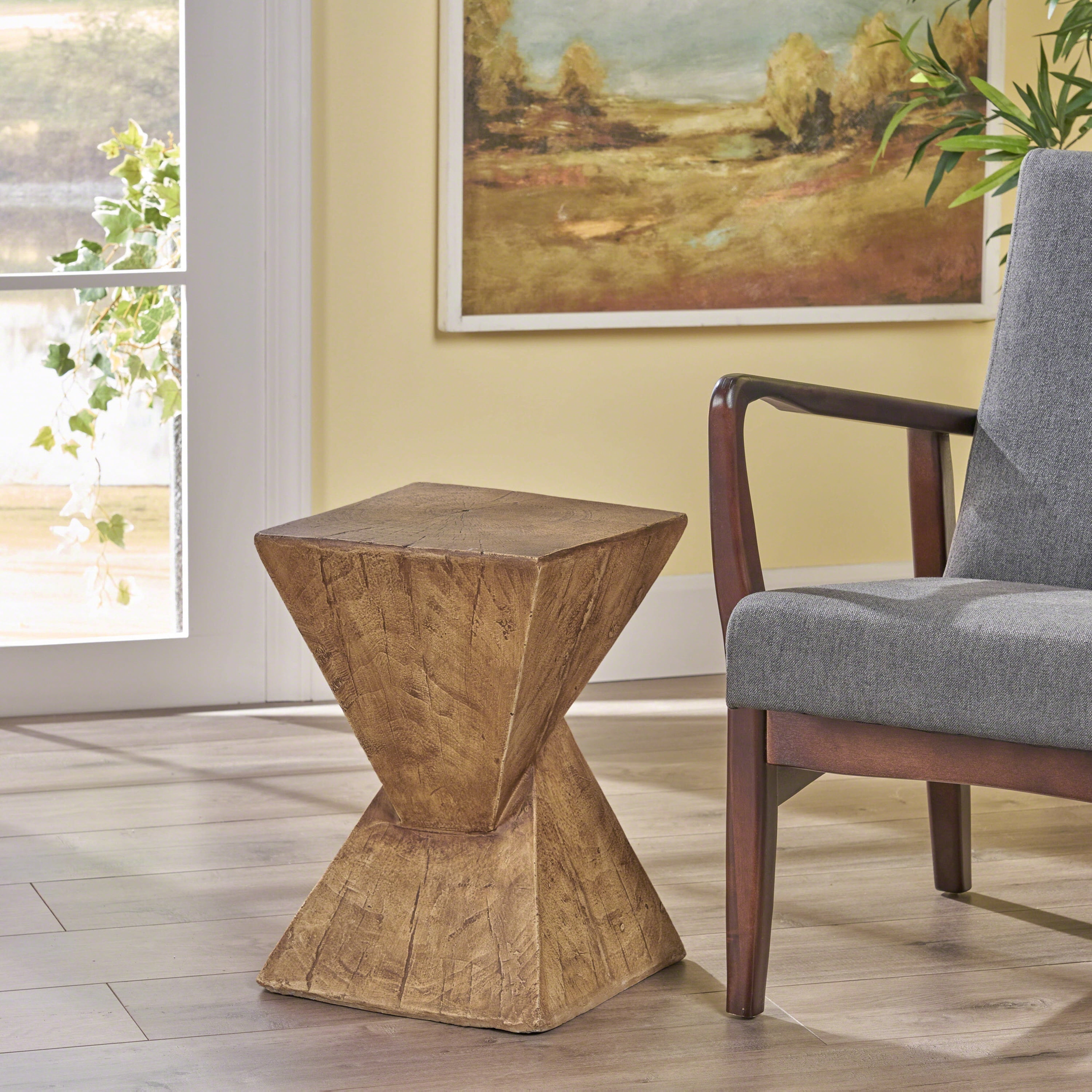 Side Table, End Table for Living Room Bedroom Office Patio, Natural