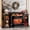 Black, variant on LGHM 72" Fireplace TV Stand with 3-Sided Glass Electric Fireplace & Charging Station & LED Lights for TVs up to 80", Black