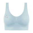 thumbnail image 3 of Sports Bras for Women Large Bust Hot Drill Comfortable Non - Underwire Comfortable One - Piece Gathering Non - Trace Vest Type Breathable Bra Underwear Light Blue Up to 65% Off!, 3 of 7