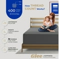 thumbnail image 3 of THREAD SPREAD 100% Egyptian Cotton Fitted Sheet Twin Size - 400 Thread Count 16" Deep Pocket Twin Fitted Sheet Only, Soft Cooling Sateen Elastic Bottom Sheet, College Dorm Mattress, Teens - Dark Grey, 3 of 8